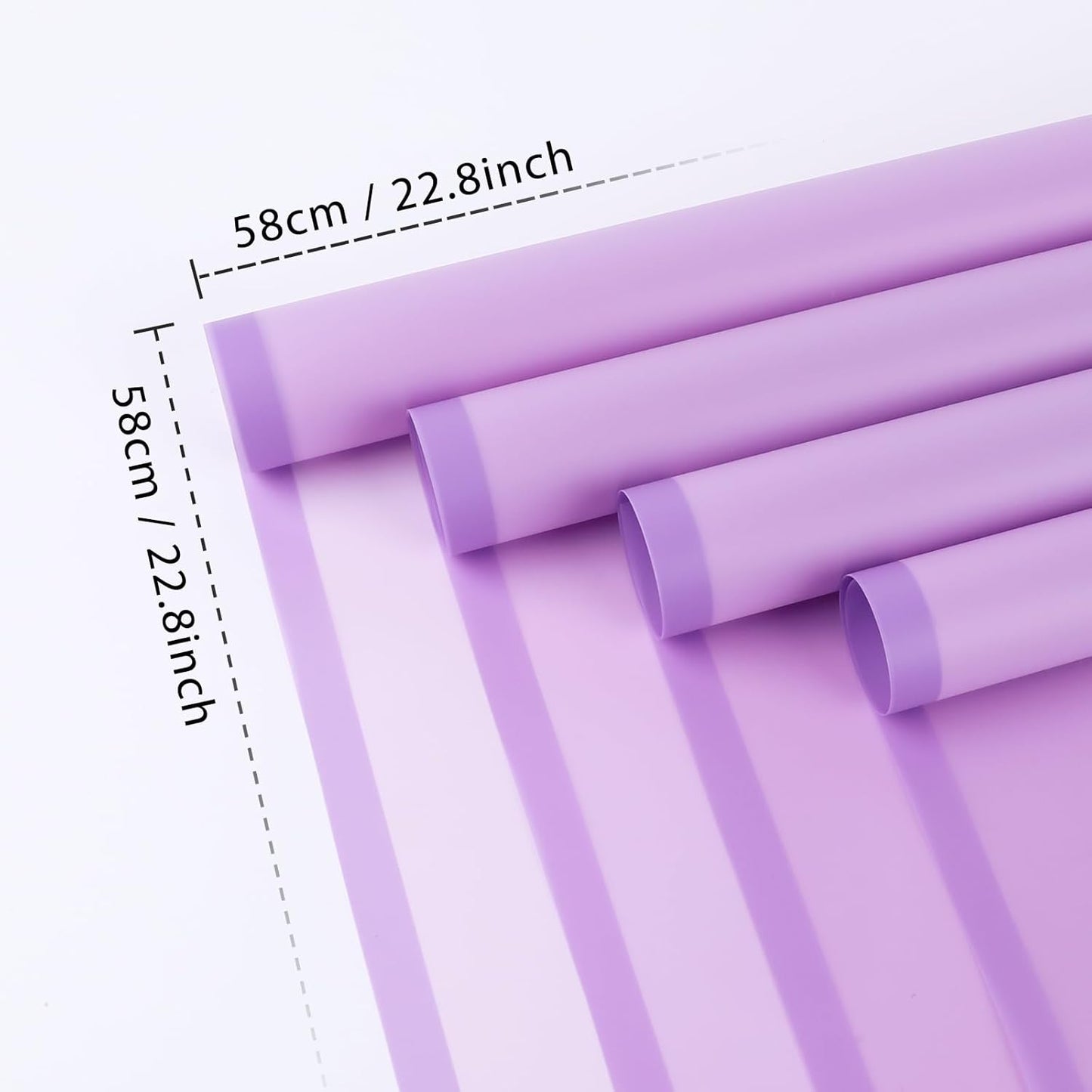 FUHITIM 20 Sheets Flower Wrapping Paper - Waterproof Floral Bouquet Packaging Paper for DIY Crafts，Florist Supplies Packaging Paper for Wedding Birthday Gift (Translucent Lilac Purple)