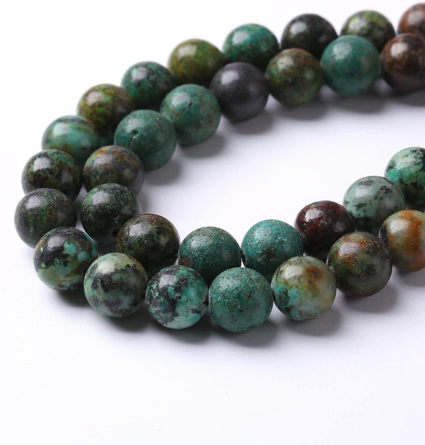 10mm 38pcs Natural African Turquoise Stone Beads for Jewelry Making Round Loose Gemstone Beads DIY Bracelet Necklace Earrings