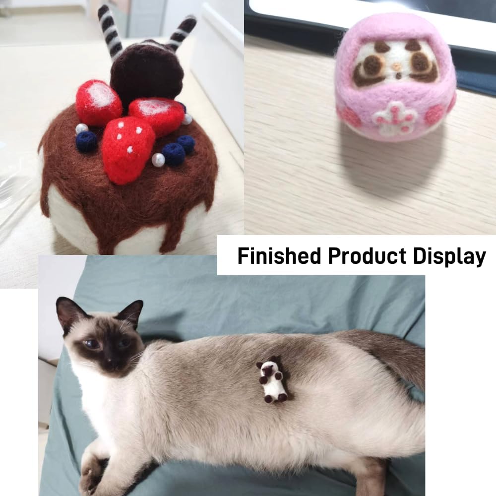 Catopia 40-Color Wool Roving Set – Generous 120g Fibre for Needle Felting, Wet Felting, Blending, and DIY Crafts，no Tools,only wools(40c roving Wool)