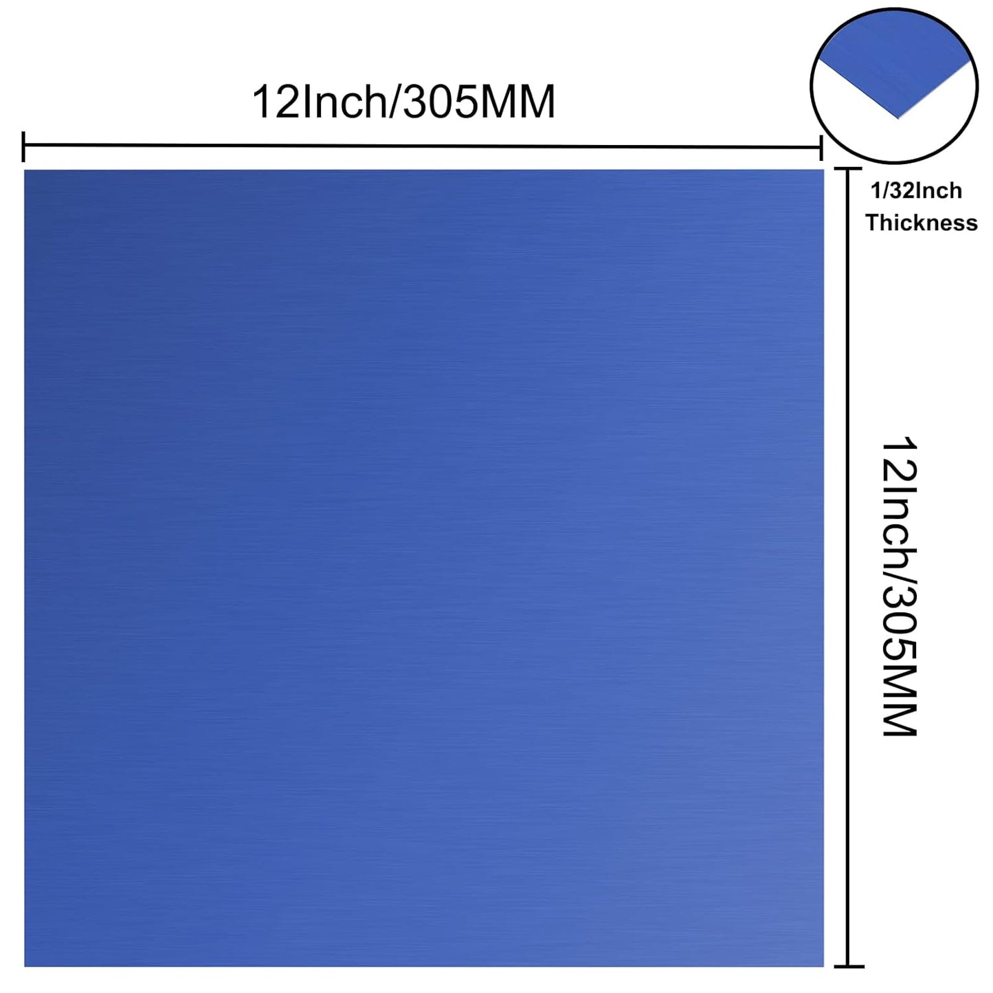Anodized Aluminum Sheet Metal 12 x 12 x 1/32 Inch Blue Anodized Aluminum Metal Plates Engraving Blanks for Laser Engraving, 0.8MM Thin Decorative Aluminum Metal Sheets for Crafting, House Decoration