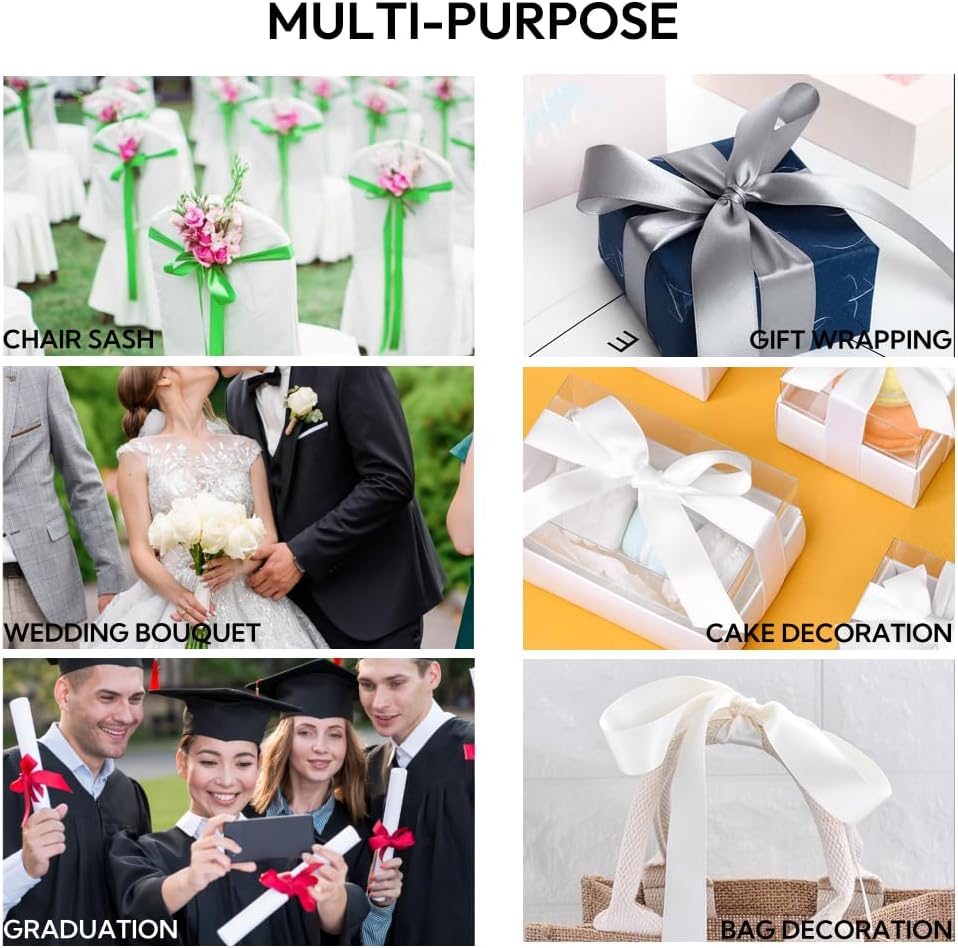 5/8 Inch 100 Yards Satin Ribbon Green, Solid Color Fabric Ribbon for Gift Wrapping, Wedding, Polyester Gift Ribbon for Birthday Party Decoration, Craft, Hair, Floral, Sewing