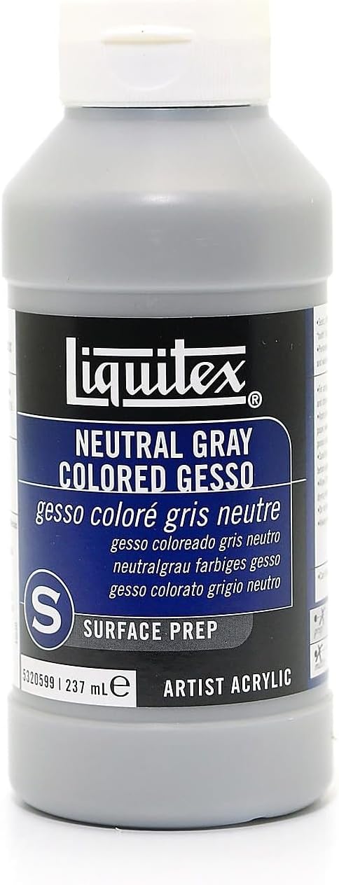Liquitex Professional Gesso Surface Prep Medium, 237ml (8.0 oz), Gray