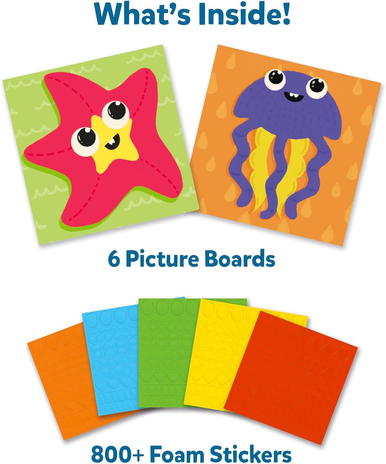 Skillmatics Foam Sticker Art Activity - Under The Ocean, Mess-Free Fun for Kids, 800+ 3D Foam Stickers, DIY Felt Craft Kits, Gifts for Girls & Boys Ages 3, 4, 5, 6, 7