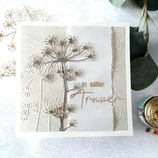 Lapoo 3D Backgrounds Frame Metal Cutting Die for Scrapbooking, New Cutting Dies DIY Album Card Making Decor Paper Craft Metal Die Cuts Party Wedding Decorations (Blowball 4.1 x 3.5 in)