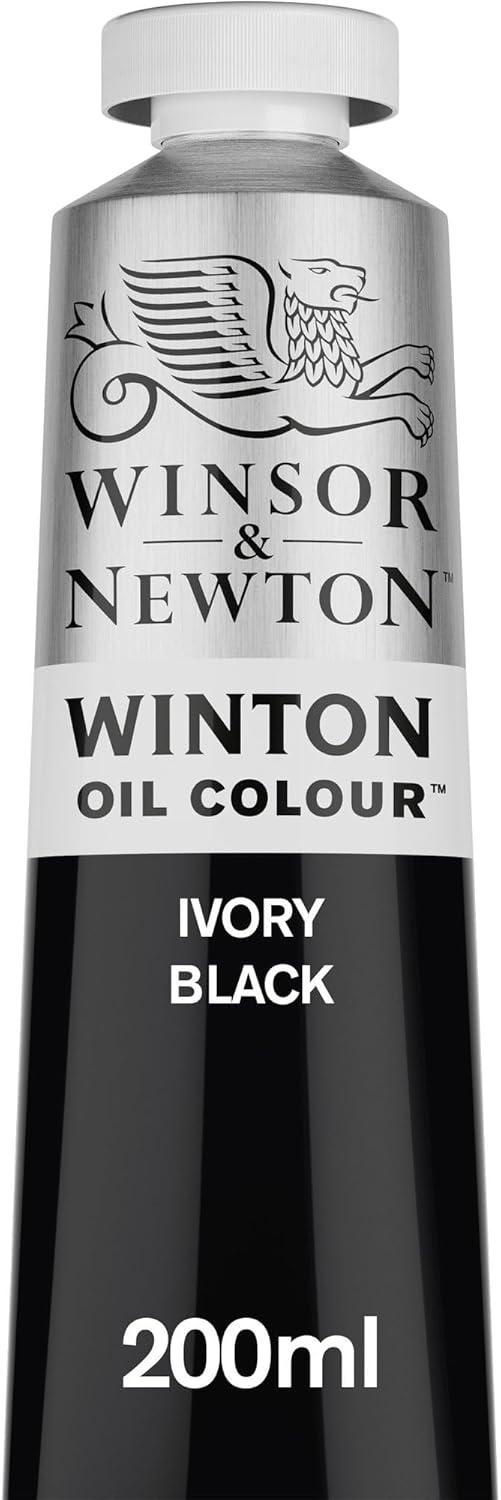 Winsor & Newton Winton Oil Color, 200ml (6.75-oz) Tube, Ivory Black