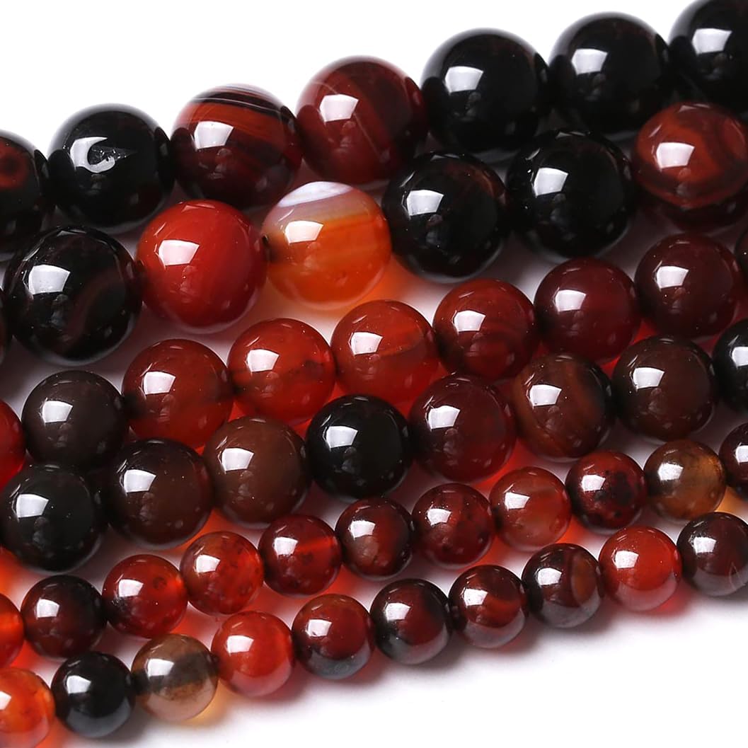 36PCS 10MM Red Persian Agate Stone Beads Energy Healing Beads for DIY Jewelry Bracelet Necklace Making for Jewelry Making15Inch…