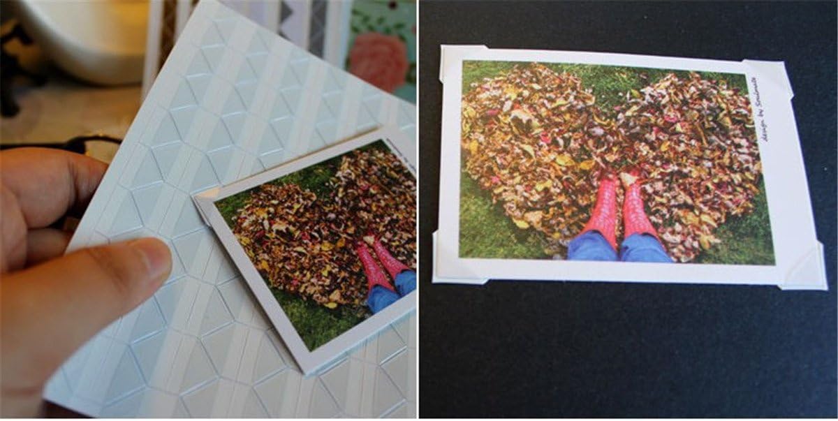 10 Sheet (1020-pack) Photo Corners Self Adhesive PVC Paper Photo Foto Corner Stickers for Scrapbooking Personal Journal (White)