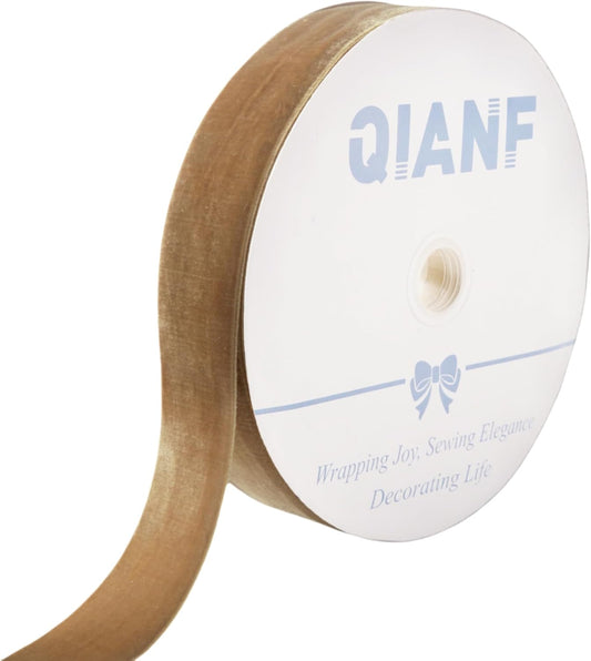 Velvet Ribbon, 1 1/2-Inch by 25-Yard Spool (Khaki)