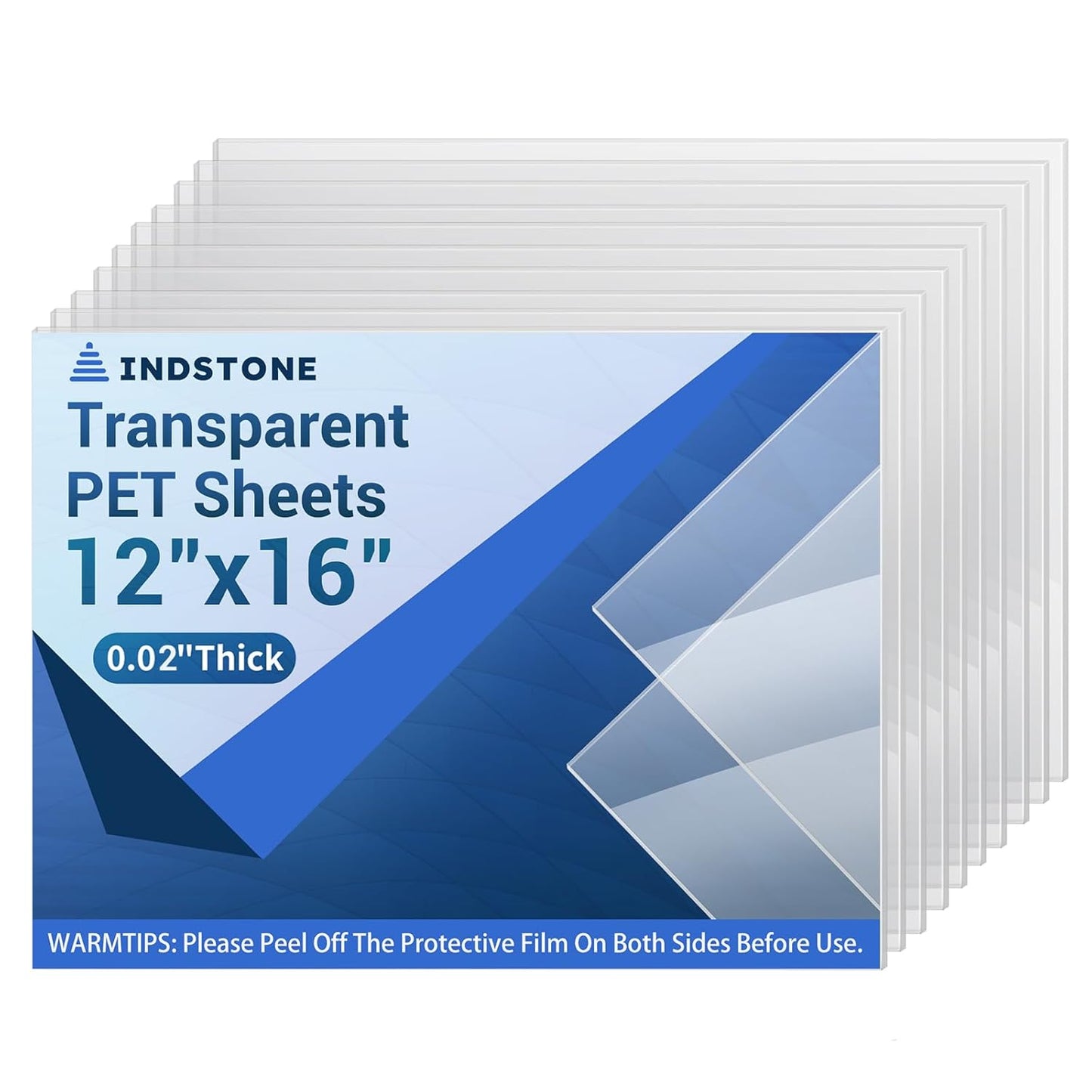 10 Pack 12”x16” x0.02” Clear PET/Plexiglass Sheet, Transparent Flexible Plastic Sheet 12x16, 0.02” Clear Plastic Sheet for Crafts, Picture Frames, Painting, Sign Blank
