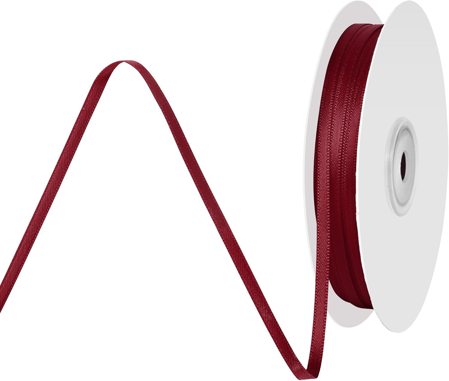1/8 Inch X 100 Yards Sherry Satin Thin Ribbon Solid Color Double Faced Ribbons Perfect for Crafts Wedding Decor Bow Making Arts Sewing and More
