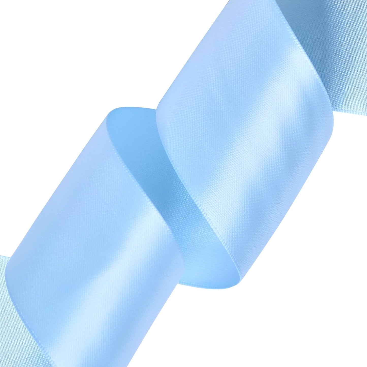 YAMA Light Blue Double Faced Satin Ribbon, 2 Inch 25 Yards, Great for Crafts Bows Flower Bouquet Wedding Home Decor Gift Wrapping