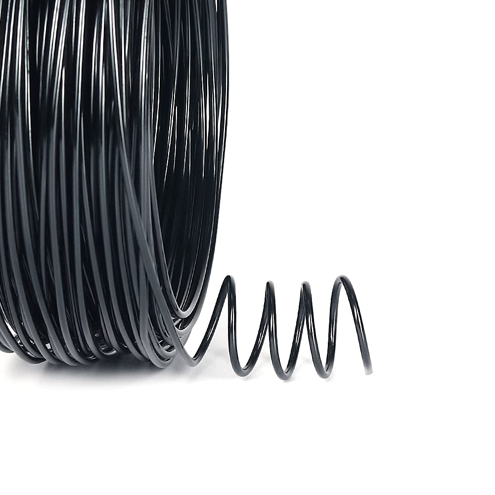 Tenn Well 12 Gauge Aluminum Wire, 100 Feet 2mm Bendable Anodized Metal Wire for Sculpting, Jewelry Making, Armature Making, Halloween Decor, Crafting (Black)