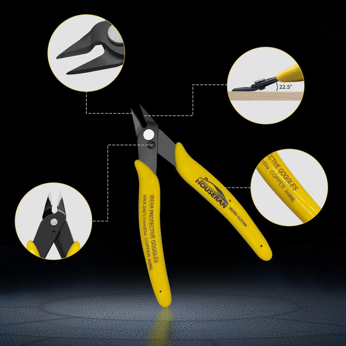 Flush Cutters, 10 Pack, 5 Inch Micro Flush Cut Pliers with Spring, Side Cut Nippers, Mini Wire Cutters Model Nippers Flush Cutters for Jewelry Making, Plastic Models, Zip Ties, Electronics