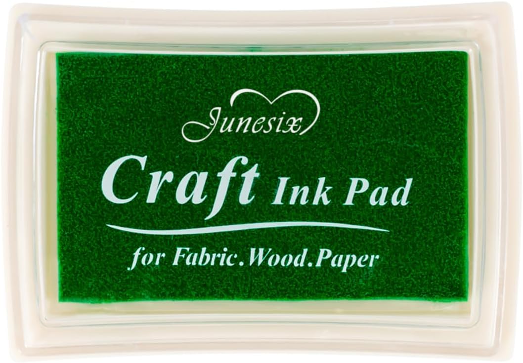 Dark Green Ink Pad Finger Washable Kids Stamp Ink Pad for Rubber Stamps Paper Scrapbooking