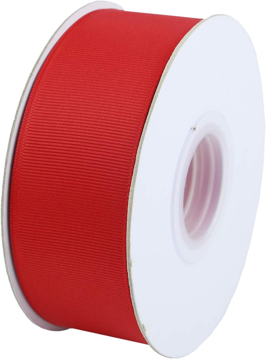 ITIsparkle 11/2" Inch Grosgrain Ribbon 25 Yards-Roll Set for Gift Wrapping Cake Decoration Party Favor Hair Braids Hair Bow Baby Shower Decoration Floral Arrangement Craft Supplies, Red Ribbon