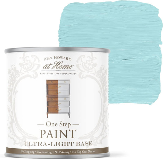 AMY HOWARD AT HOME Chalk-Based One Step Paint for Furniture, Cabinetry, Decor, Finish, and More | No Stripping, Sanding, or Priming | Ultra-Light Base | 16 Ounce | Tick Tock