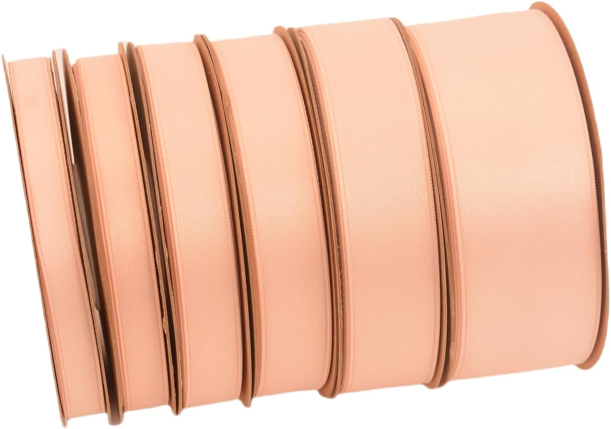 Double Side Satin Ribbon, Continuous 20 Yards,Use for Craft Bows Bouquet, Gift Wrapping, Wedding Decoration, Floral Arrangement (Nude, 4/5 inch)