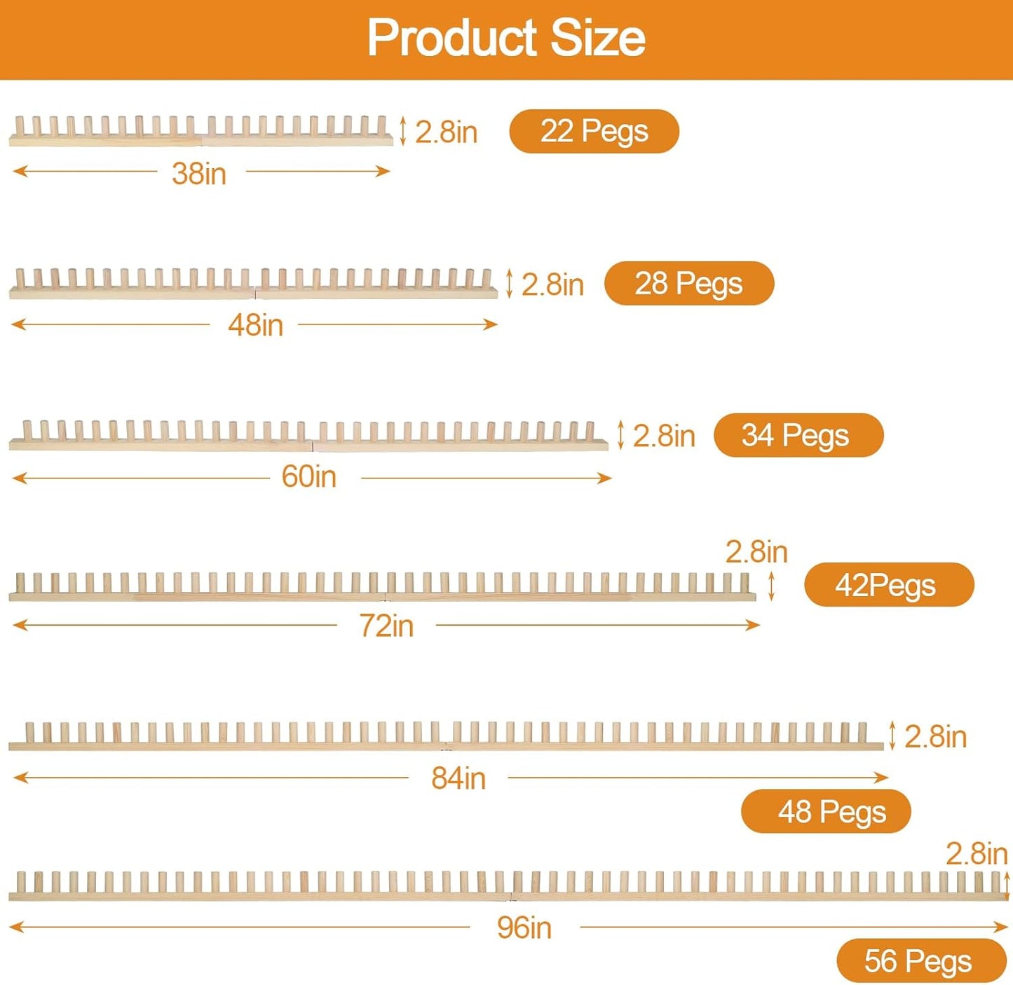 QWM Chunky Blankets Loom Knitting Looms Long Installation Free and Adjustable Foldable Portable Extra Loom Large 38,48,60, 72,84,96 Inch (48inch)