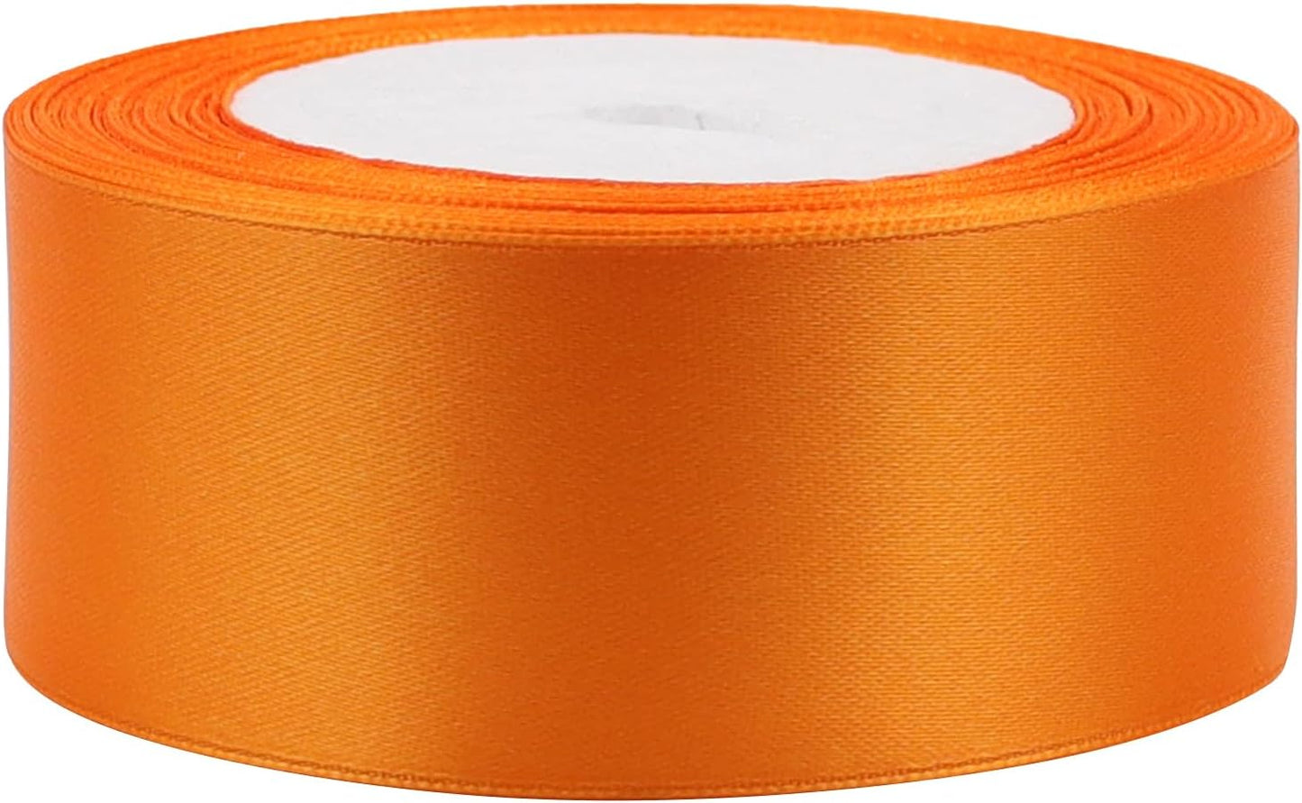 Orange Solid Satin Ribbon 1-1/2 Inch 25 Yards Solid Polyester Fabric Ribbon for Gift Wrapping Wedding Christmas Baby Shower Birthday Party Decoration Handmade Immortal Flower Craft