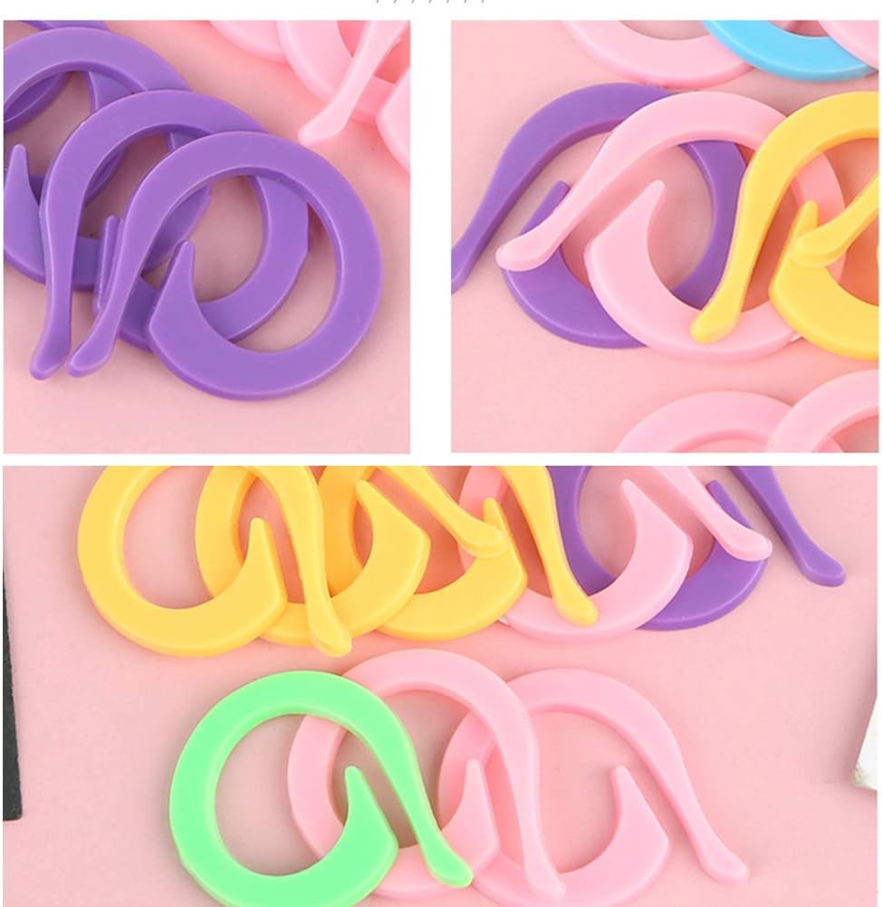 LOKUNN 50PCS Stitch Markers for Crocheting, Crochet Stitch Markers Ring for Knitting and Crocheting, Small and Large Locking