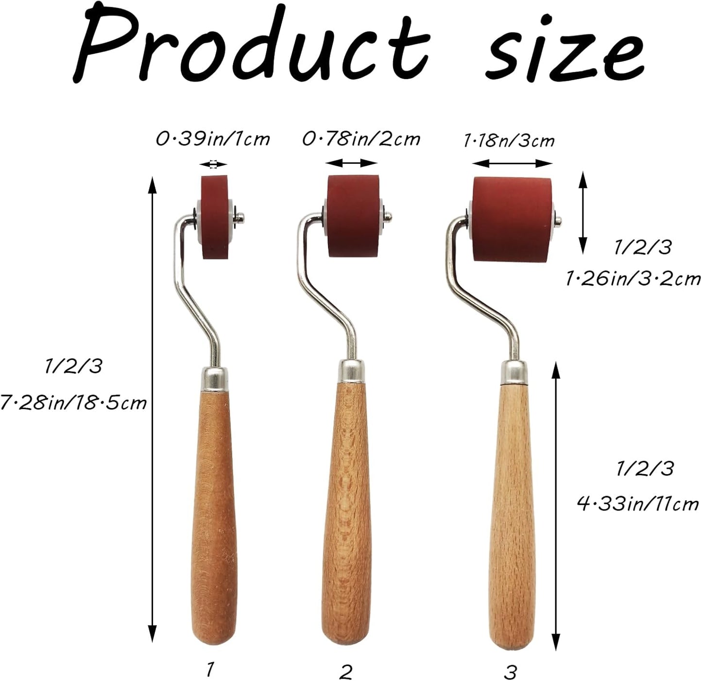 3 Pcs Craft Stamping Brayers Brayer Rollers, Rubber Rollers Brayer, Rubber Brayer Roller Brayer Ink Roller for Stamping, Printing, Printmaking