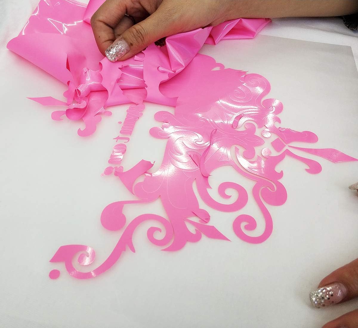 Guangyintong Heat Transfer Vinyl - 12" x 12ft Rolls, Matte Pink HTV for T-Shirts & All Cutter Machines, Easy to Cut & Weed