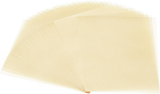 PATIKIL 60 Sheets Vellum Paper 4.25x5.5, Vellum Paper Printable Translucent Paper 100GSM Colored for Invitations Laser Inkjet Printing Card Making Crafting Wedding Tracing, Light Gold