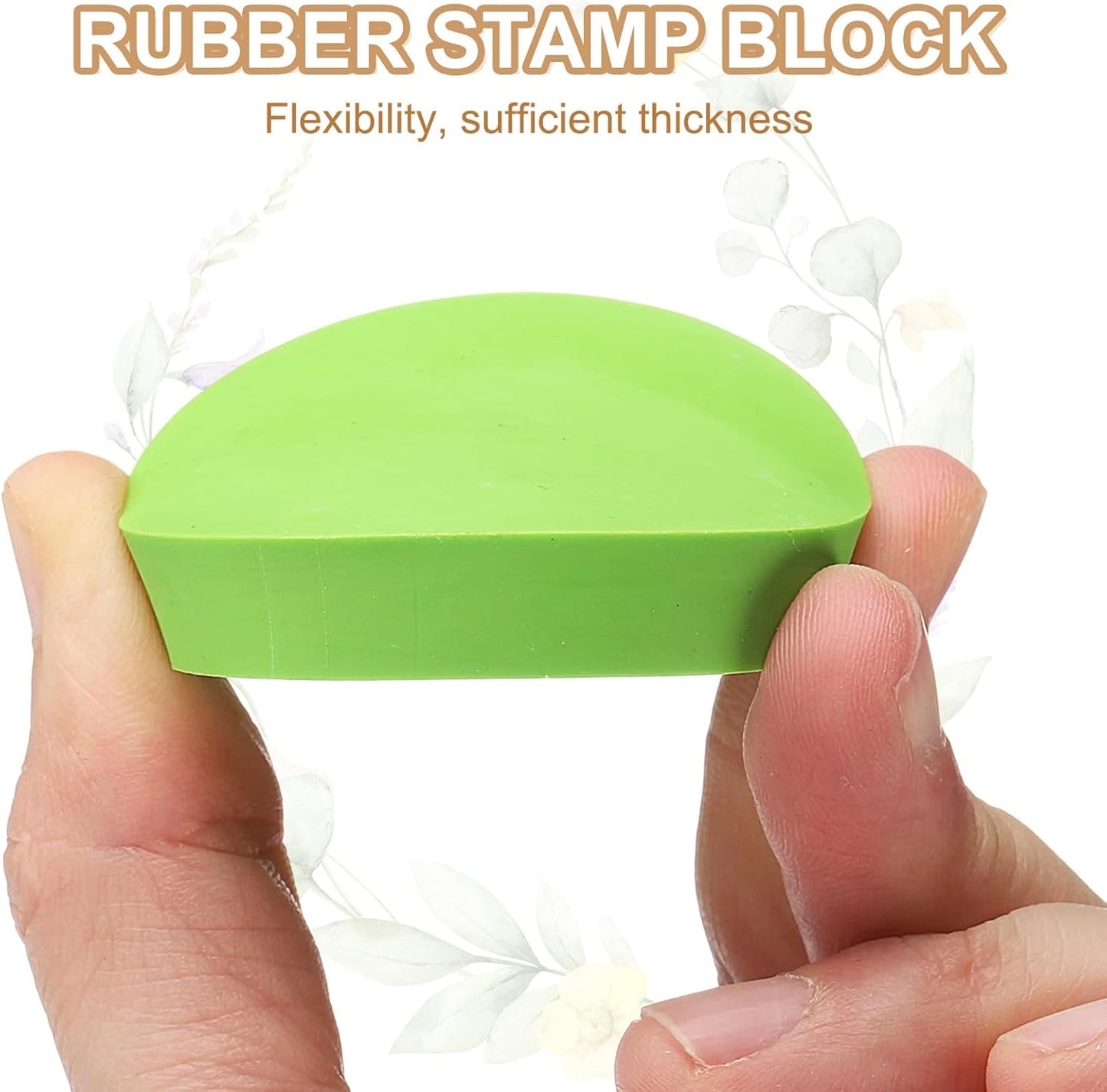 PATIKIL 8Pcs 2" Rubber Carving Blocks, Soft Linoleum Art Carving Block Round Crafts Stamp Making for Printmaking Stamps Carving Supplies, Green