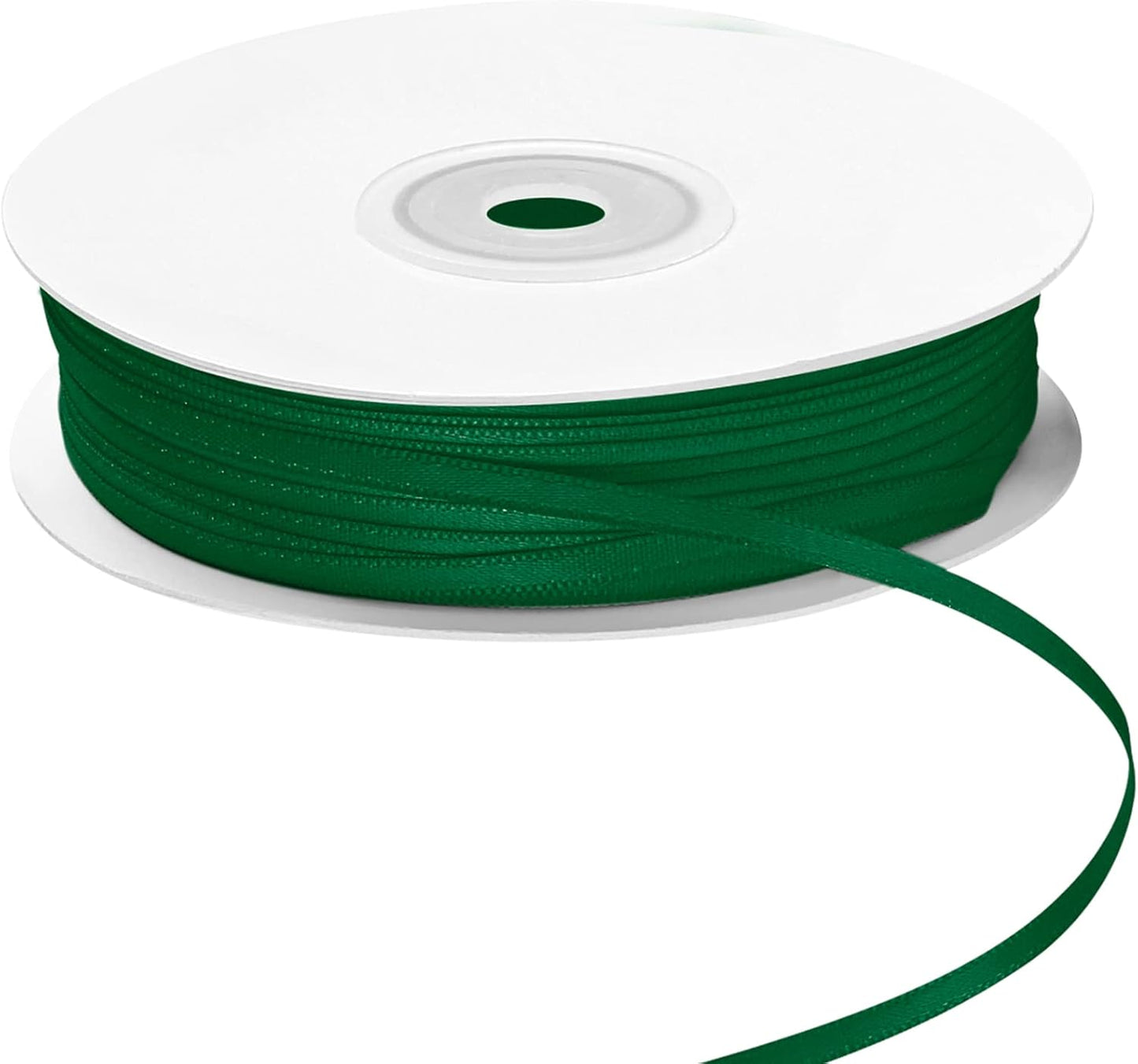 LIUYAXI Forest Green Double Faced Satin Ribbon, 1/8" X Continuous 100 Yards, Thin Ribbons Perfect for Gift Wrapping Wedding Invitation Card Hair Bows Tag Floral Arrangement DIY Craft