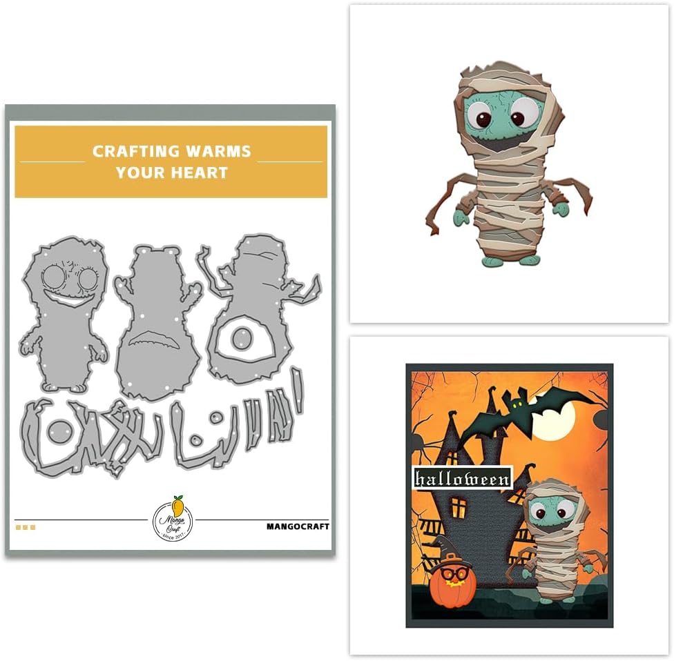 Halloween Clear Silicone stampReusable Stamp with Pumpkins, Skulls, Bats, Santa Claus, and Holiday Designs. Used for Making Cards, scrapbooks, and DIY templates (Halloween Mummy)