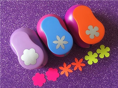 Fascola 3PCS Different Beautiful Flowers Shape 1 inch Craft Punch Set Scrapbook DIY Paper Cutter EVA Foam Hole Punches 1