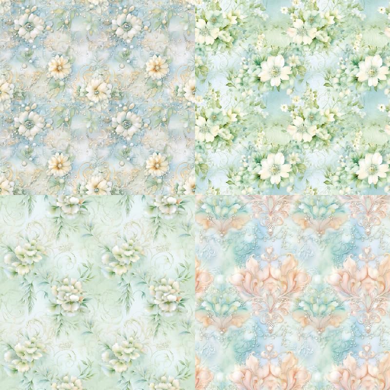 Vintage Green Floral Scrapbook Paper Pad Color Patterned Paper 6×6,24 Sheets Single-Sided Flower Scrapbooking CardStock Papers Pad for Holiday Cardmaking DIY Origami Journaling.