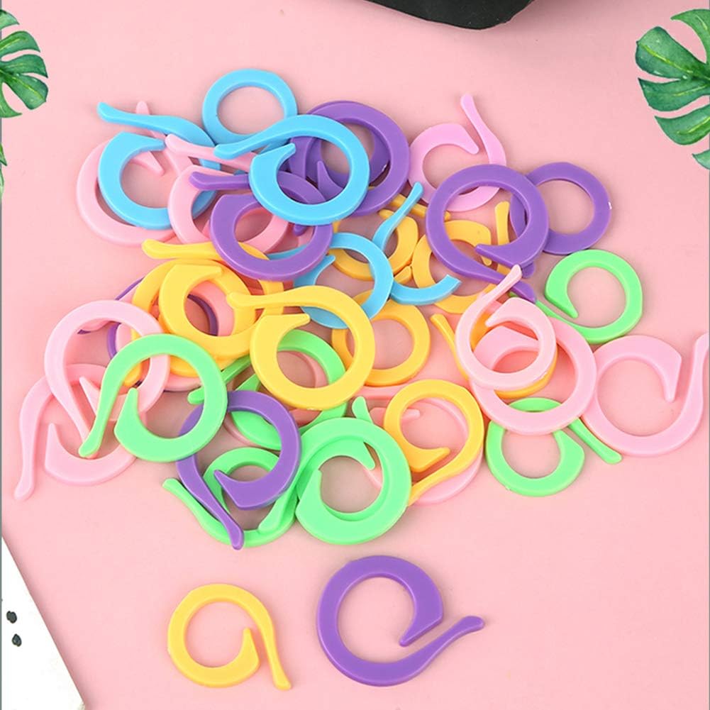 Lokunn 100PCS Stitch Markers for Crocheting, Crochet Stitch Markers Ring for Knitting and Crocheting, Small and Large Locking Markers