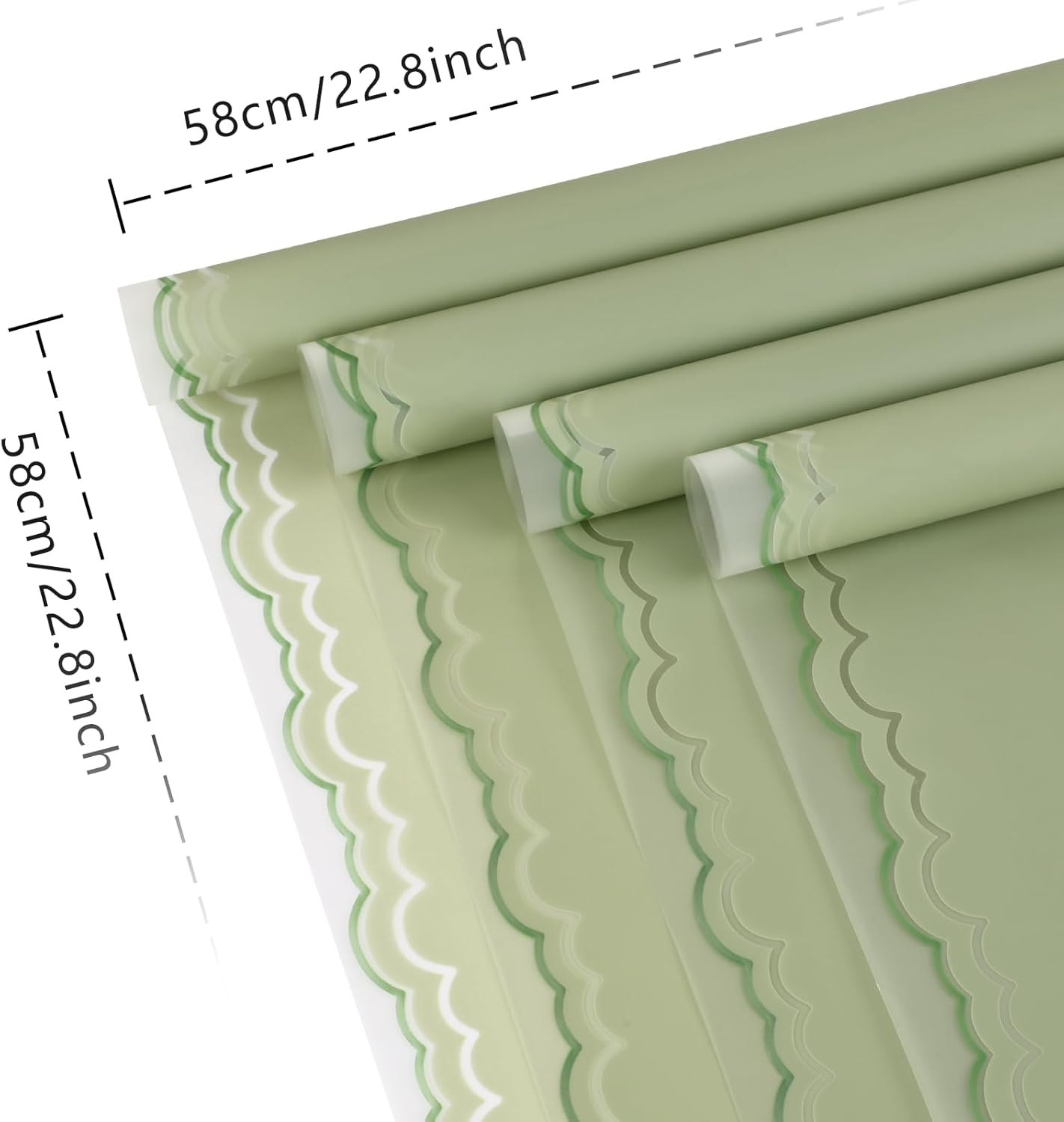 FUHITIM 20 Sheets Flower Wrapping Paper - Waterproof Floral Bouquet Wrapping Paper, Florist Supplies Packaging Paper for Wedding Birthday Gift DIY Crafts (Green)