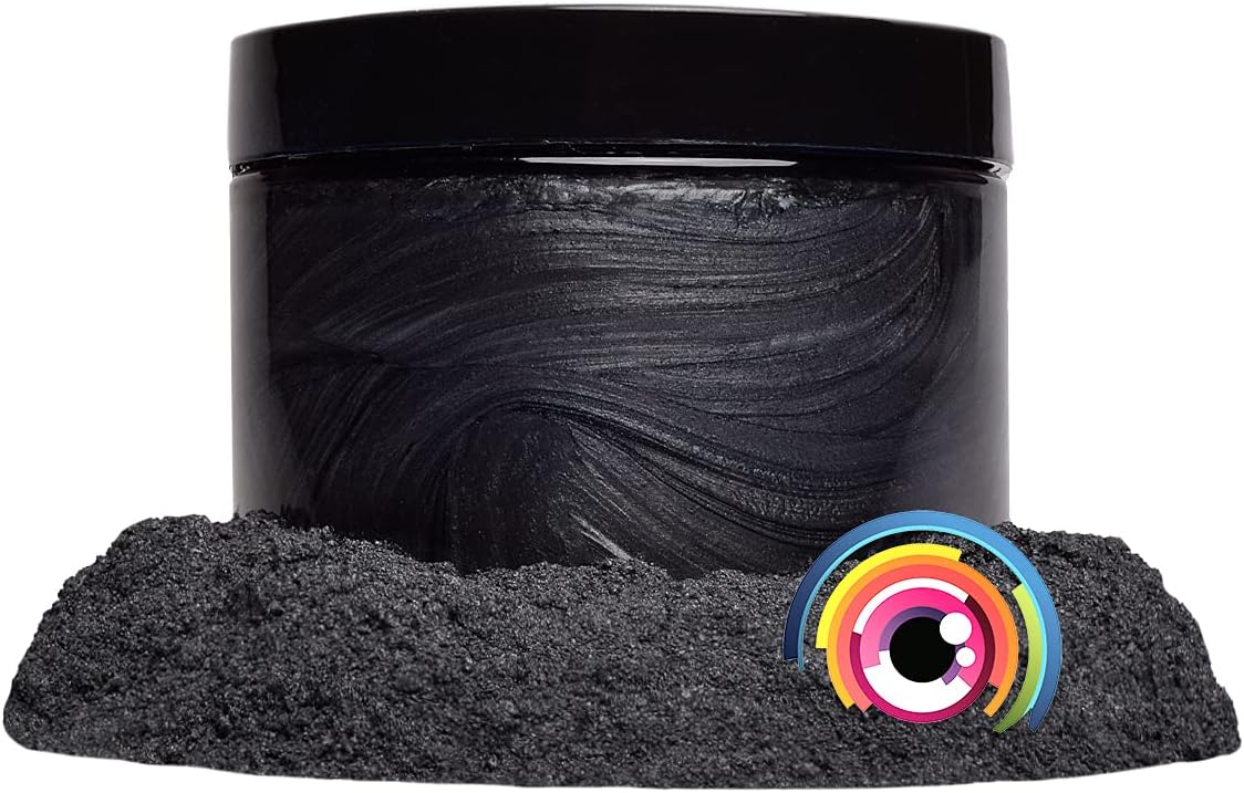 Eye Candy Pigments Premium Black Mica Powder - Samurai Black (25gr) - for Epoxy, Resin, Soap, Paint, Woodworking, Acrylic Pouring, Bath Bombs, Fishing Lures - DIY Arts and Crafts Additive