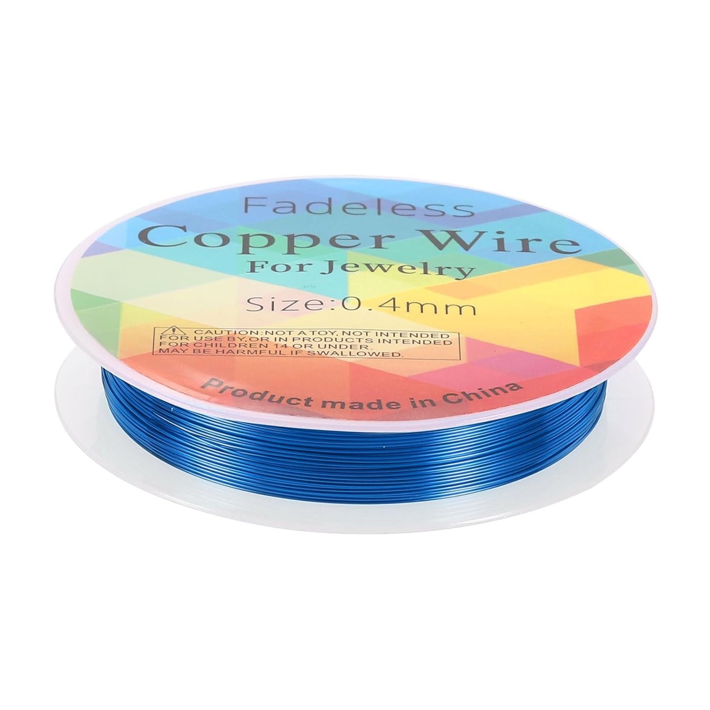 HARFINGTON 30ft Jewelry Wire, 26 Gauge (0.4mm) Brass Craft Soft Metal Tarnish Resistant Copper Beading Wire for Jewelry Making Supplies Crafting, Blue