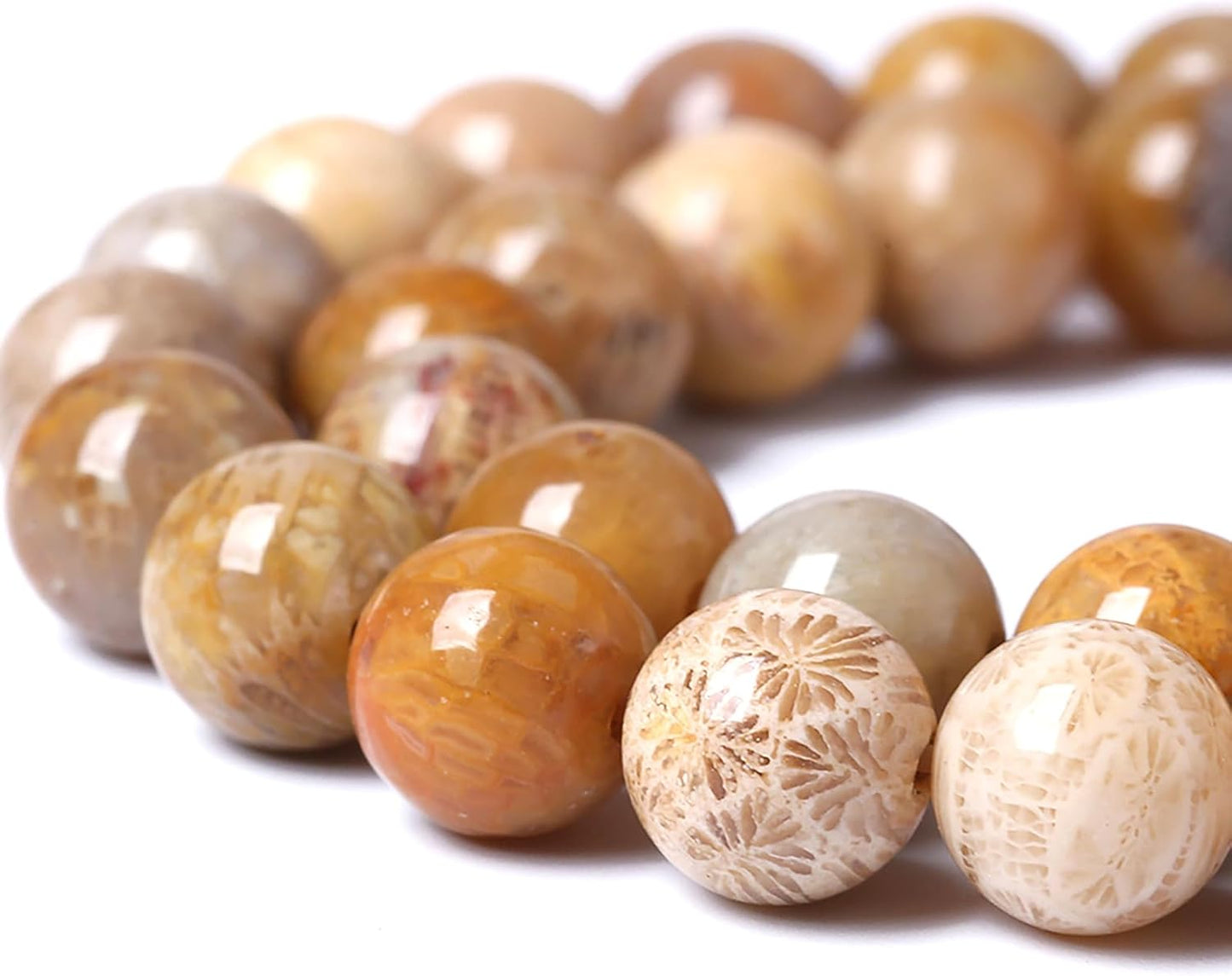 6MM Coral Jade Stone Beads Chrysanthemum Gemstone Round Crystal Energy Jade Beads for Jewelry and Bracelets Making 120pcs 2 Strands 32"
