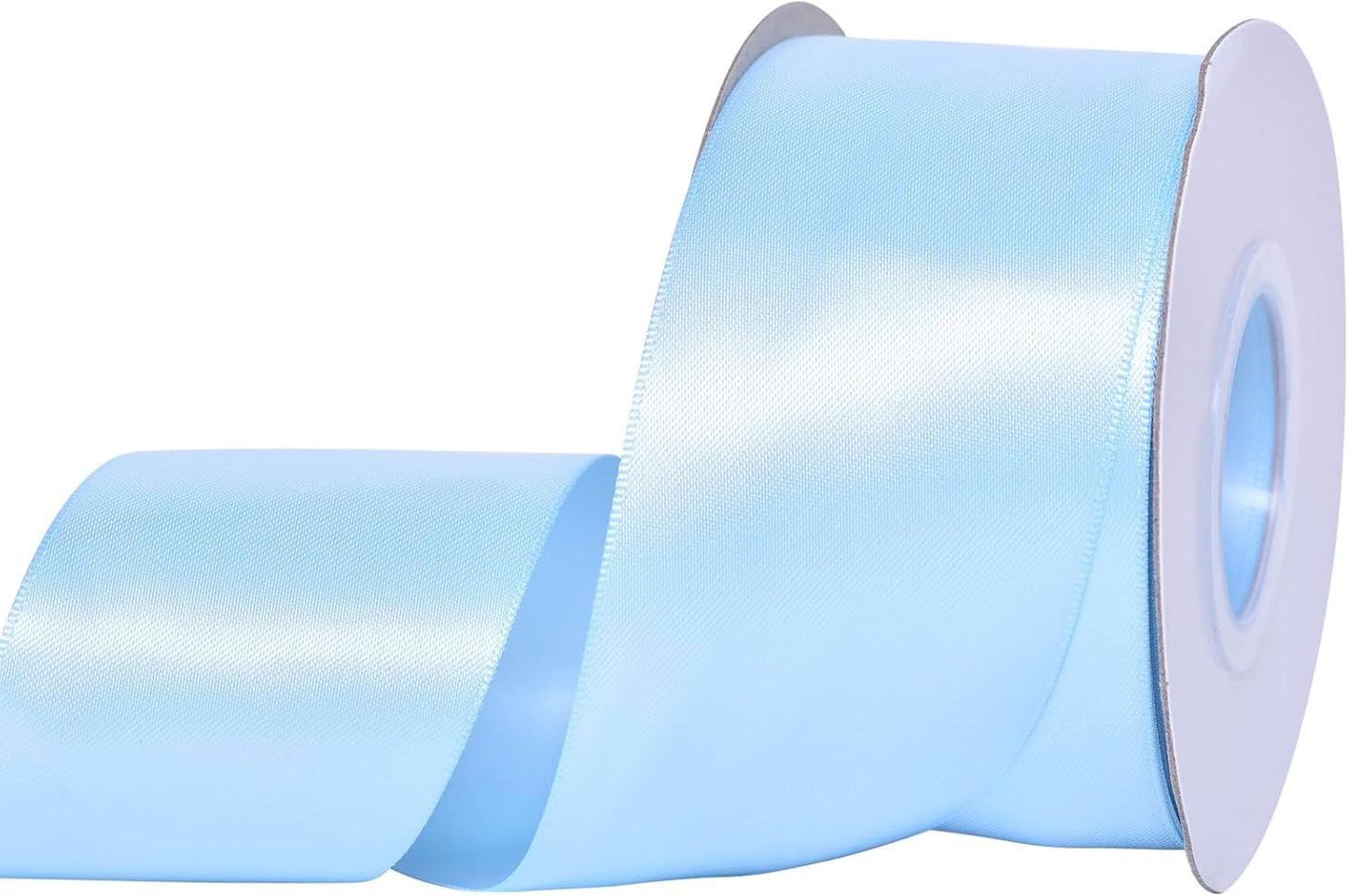 YAMA Light Blue Double Faced Satin Ribbon, 2 Inch 25 Yards, Great for Crafts Bows Flower Bouquet Wedding Home Decor Gift Wrapping