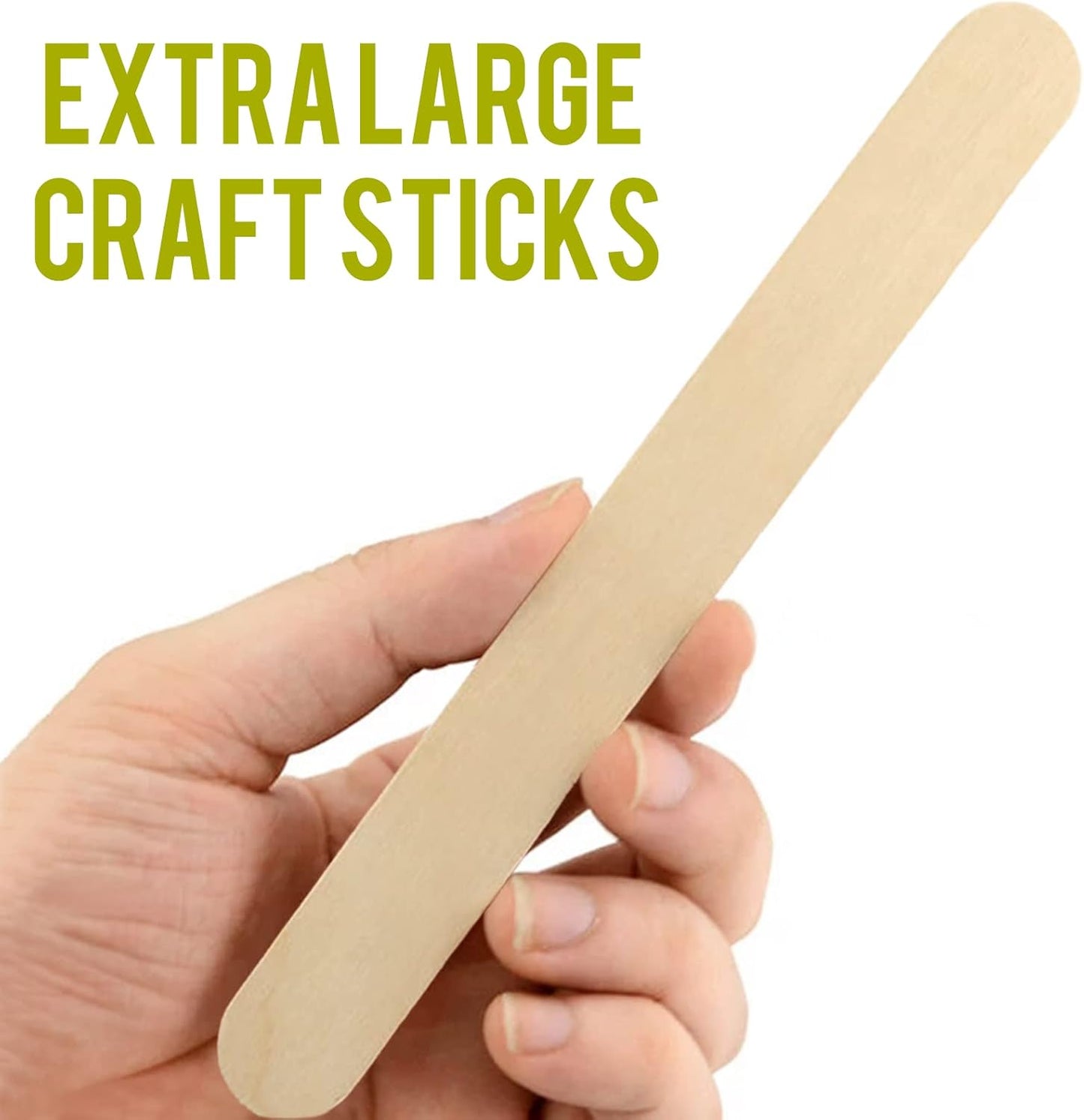 WISYOK 8'' Jumbo Craft Sticks - 90PCS Extra Large Natural Premium Wood, Ice Cream Sticks, Jumbo Sticks, Large Tongue Depressors, Plant Labels, Hair Removal and Waxing Supplies, Crafting
