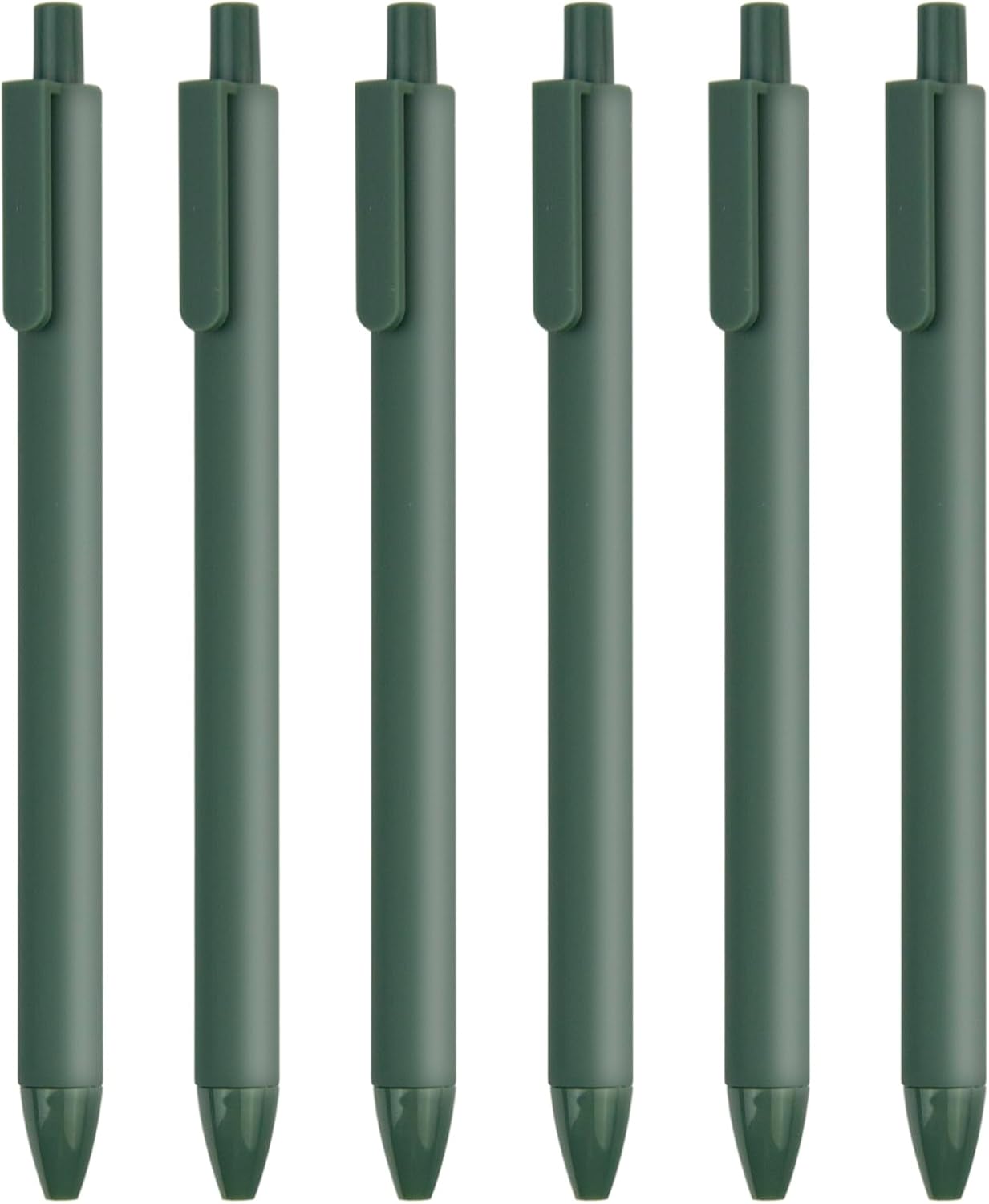 ldcrea Green Gel Pens 0.5 Fine Tip, Black Ink, Silky Grip, 6 Pack