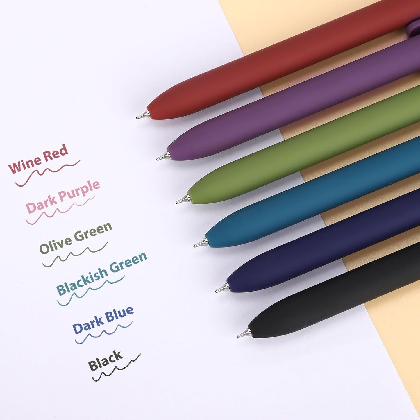 FIOVER Colored Pens, 12 Pack Colorful Gel Pens, Quick-Dry 0.7mm Medium Point for Journaling, Note Taking, Doodling, Aesthetic Office School Supplies, Gifts for Women Men(12PCS Vintage Colorful)