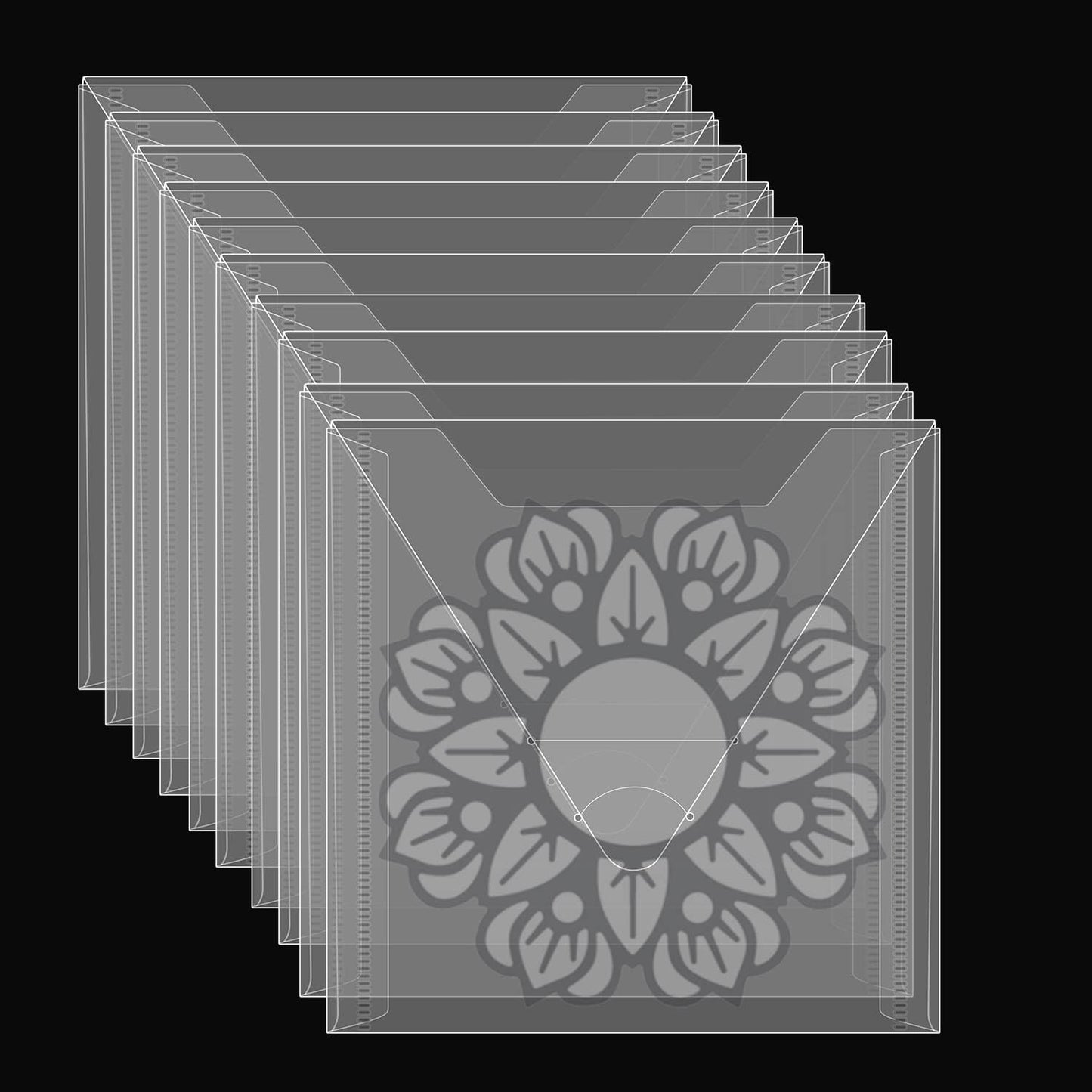 20 Pieces Clear Die & Stamp Plastic Storage Bag, Resealable Large Envelope Pocket for DIY Scrapbooking Paper Card Craft Making and Cutting Dies Stencil (4.75"x4.75")