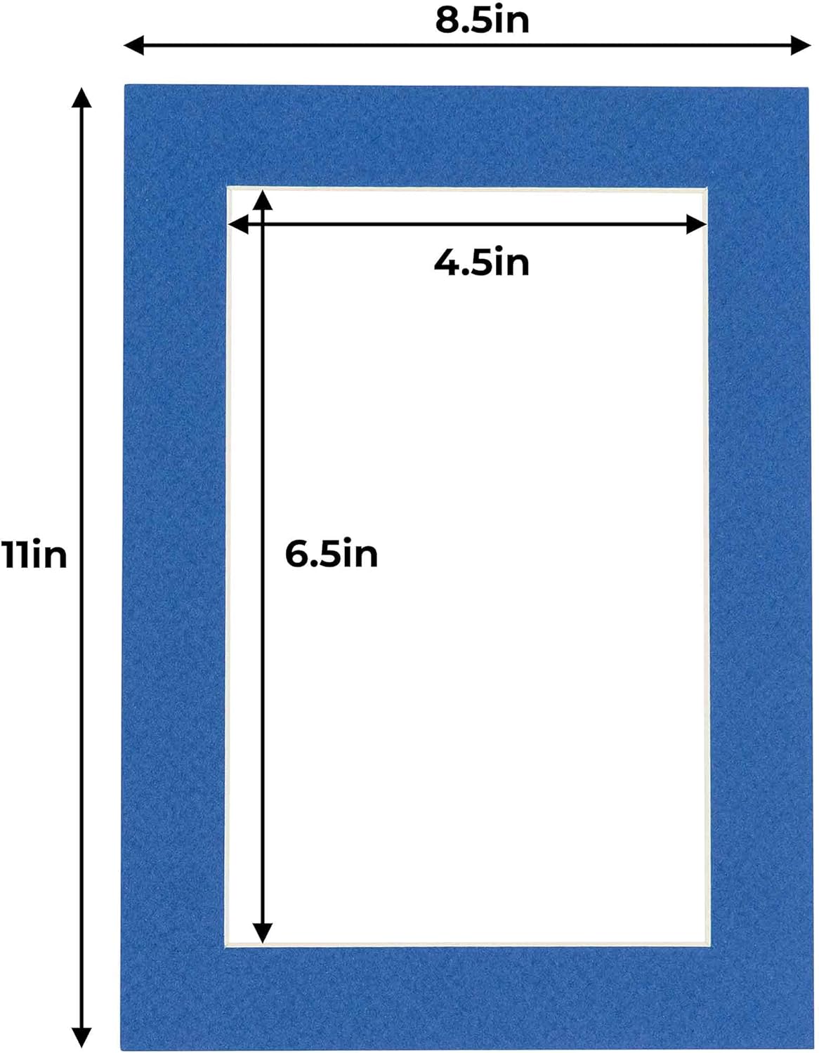5x7 Mat for 8.5x11 Frame - Precut Mat Board Acid-Free Show Kit with Backing Board, and Clear Bags Royal Blue 5x7 Photo Matte Made to Fit a 8.5x11 Picture Frame Matboard for Framing, Pack of 100 Mats