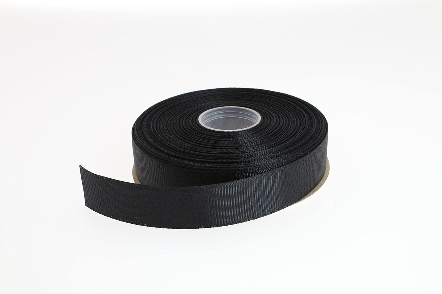 Solid Grosgrain Ribbon 25 Yard Each Roll 100% Polyester Woven Edge (3/4", Black)