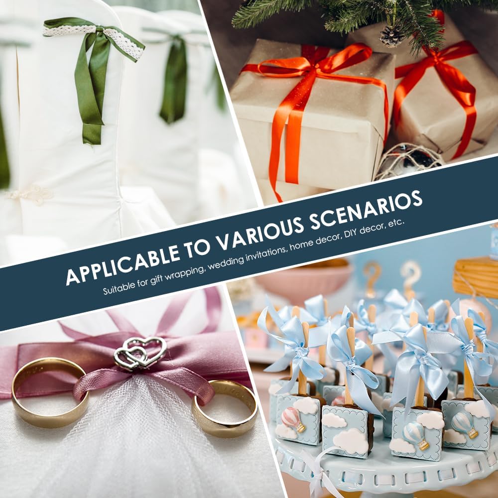 KMER LIFE 3/8" Wide x 50 Yards Red Single Faced Polyester Satin Ribbon - Perfect for Wedding Decor, Wreaths, Crafts, Gift Wrapping & Other Projects