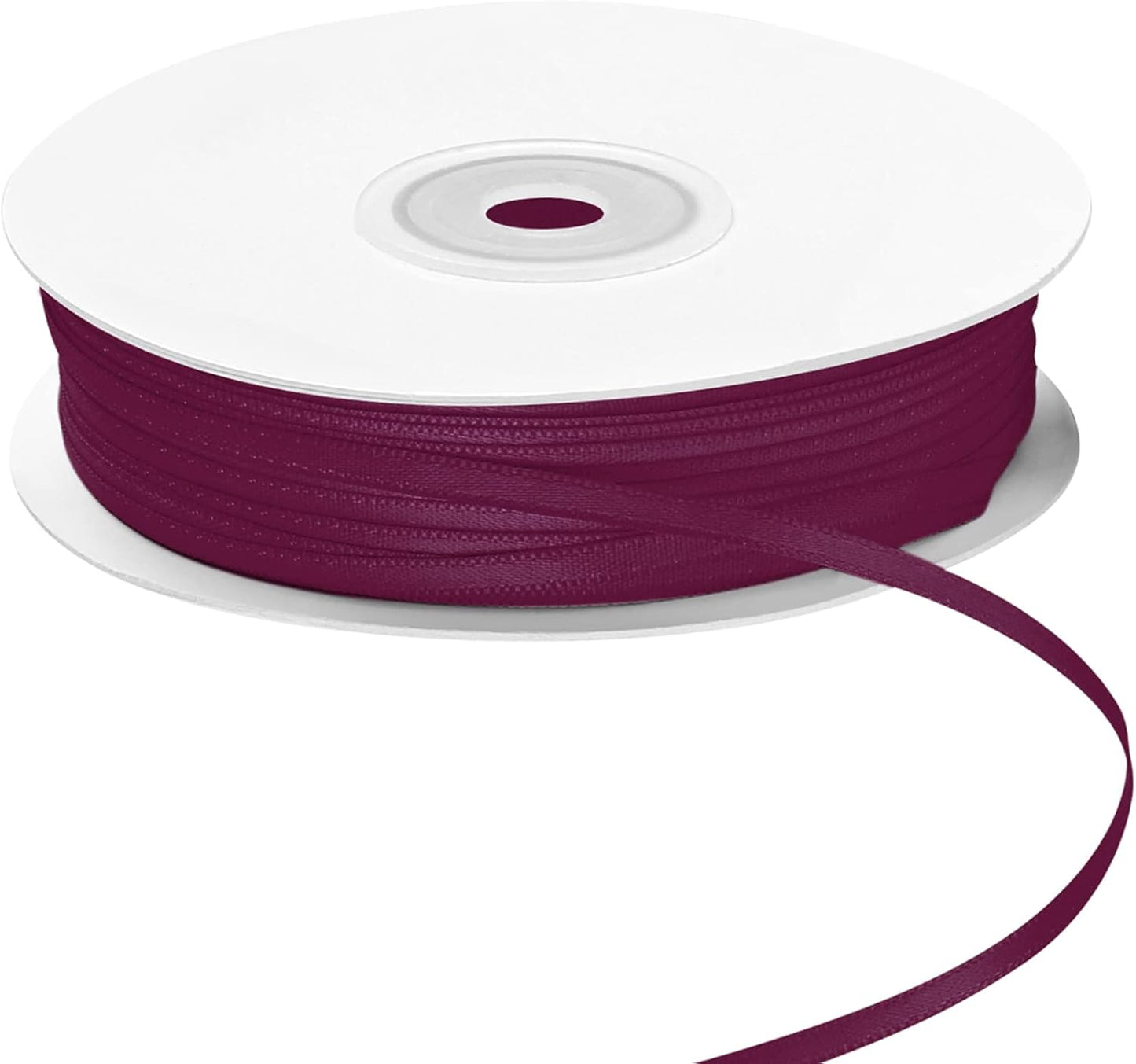 LIUYAXI Burgundy Double Faced Satin Ribbon, 1/8" X Continuous 100 Yards, Thin Ribbons Perfect for Gift Wrapping Wedding Invitation Card Hair Bows Tag Floral Arrangement DIY Craft