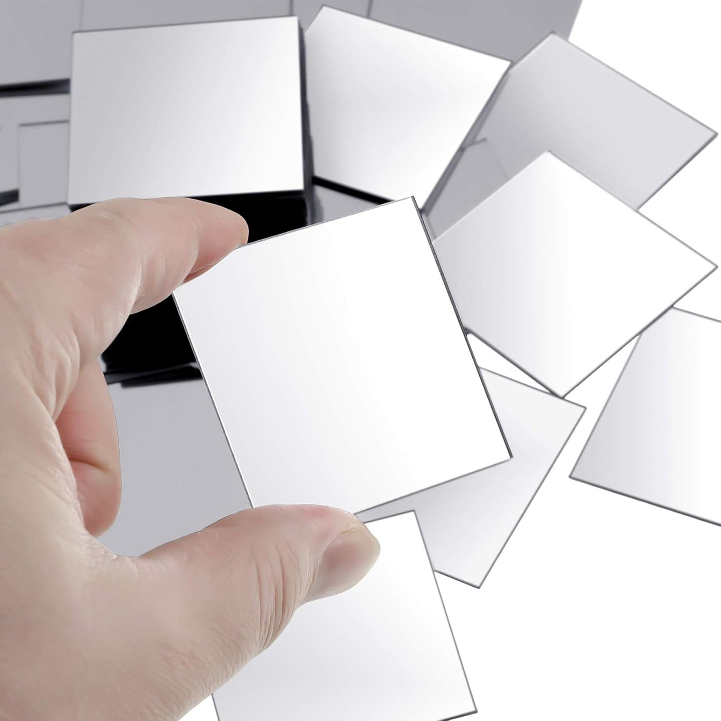 Jetec 50 Pieces Mini Size Square Mirror Adhesive Small Square Craft Mirror Tiles for Crafts and DIY Projects Supplies Home Decoration(2 x 2 Inch)