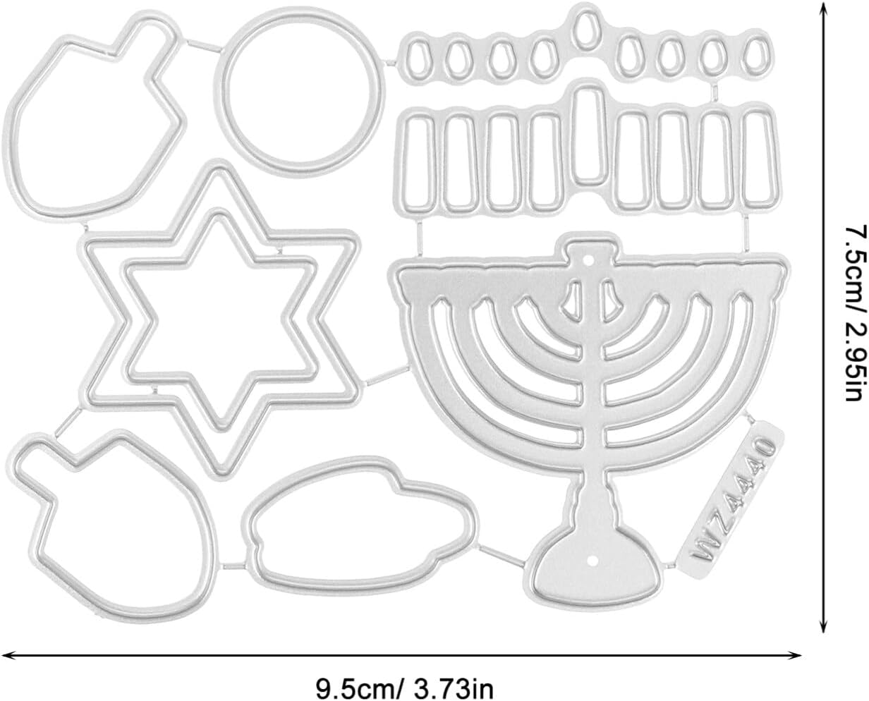 Hanukkah Metal Cutting Dies - Menorah Metal Cut Stencil for DIY Scrapbooking, Holiday Crafting, Decorative Album, and Card Making