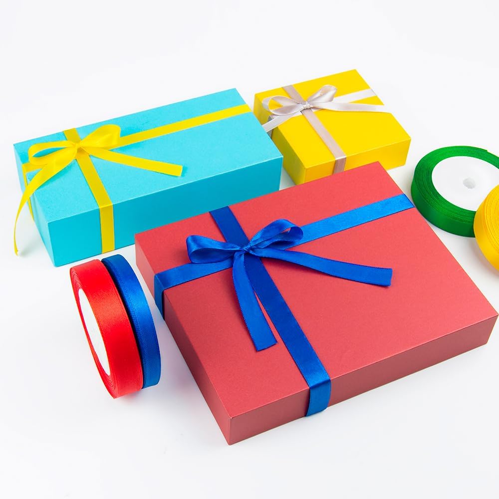 Wine Red Ribbon 5/8 Inches x 25 Yards, Wine Red Satin Fabric Silk Ribbon for Gift Wrapping, Bows Making, Floral Bouquets, Wreaths, DIY Handicrafts, Sewing Projects, Baby Shower and Wedding Party