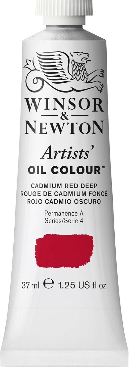 Winsor & Newton Artists' Oil Color, 37ml (1.25 oz) Tube, Cadmium Red Deep